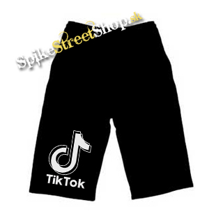 Kraťasy TIK TOK - Double Logo - Voľné sieťované čierne letné šortky