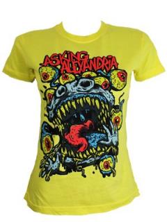 ASKING ALEXANDRIA - Eyeballs Skinny Fit T Shirt - žlté dámske tričko