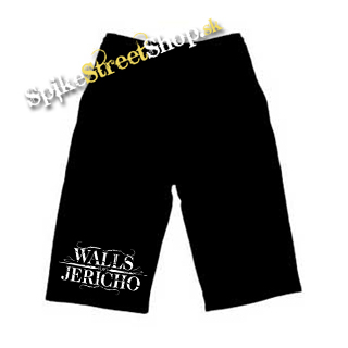 Kraťasy WALLS OF JERICHO - Logo - Voľné sieťované čierne letné šortky