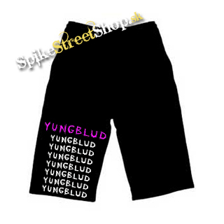Kraťasy YUNGBLUD - Multilogos - Voľné sieťované čierne letné šortky