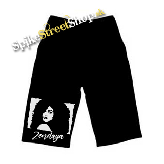 Kraťasy ZENDAYA - Logo & Portrait - Voľné sieťované čierne letné šortky