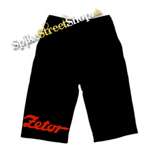 Kraťasy ZETOR - Logo - Voľné sieťované čierne letné šortky