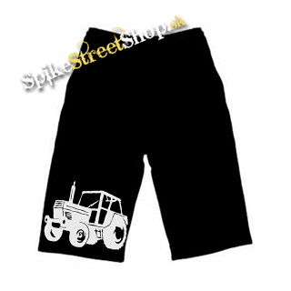 Kraťasy ZETOR - Traktor - Voľné sieťované čierne letné šortky