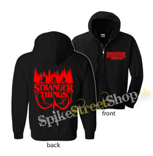 STRANGER THINGS - Logo Flip - čierna detská mikina na zips