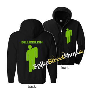 BILLIE EILISH - Logo And Stickman - čierna detská mikina na zips