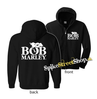 BOB MARLEY - Logo & Flag - čierna detská mikina na zips