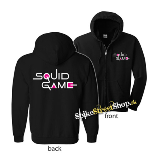 SQUID GAME - HRA NA OLIHEŇ - Logo Colour Pink - čierna detská mikina na zips