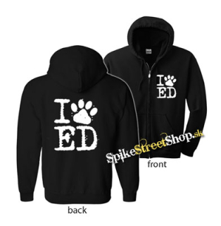 I LOVE ED SHEERAN - čierna detská mikina na zips
