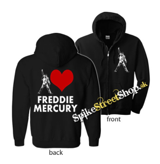 I LOVE FREDDIE MERCURY - čierna detská mikina na zips