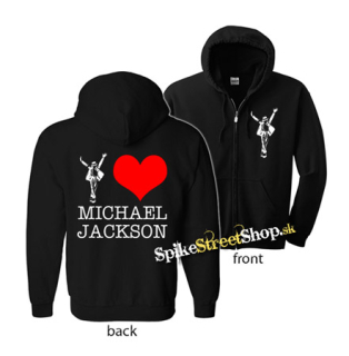 I LOVE MICHAEL JACKSON - čierna detská mikina na zips