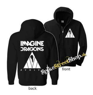 IMAGINE DRAGONS - Evolve Triangle White - čierna detská mikina na zips