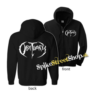 OBITUARY - Logo - čierna detská mikina na zips