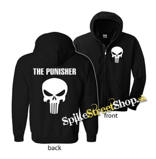 PUNISHER - Logo & Lebka - čierna detská mikina na zips