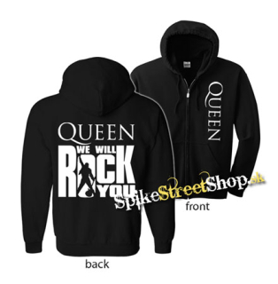 QUEEN - We Will Rock You - čierna detská mikina na zips