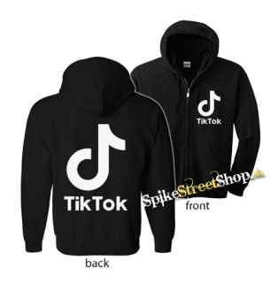 TIK TOK - Logo - čierna detská mikina na zips