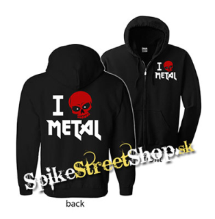 I LOVE METAL - čierna detská mikina na zips