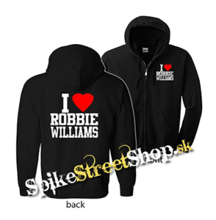 I LOVE ROBBIE WILLIAMS - čierna detská mikina na zips