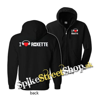 I LOVE ROXETTE - čierna detská mikina na zips