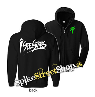 I SEE STARS - Logo - čierna detská mikina na zips