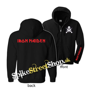 IRON MAIDEN - Red Logo - čierna detská mikina na zips