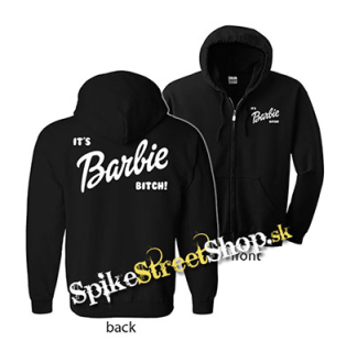 IT'S BARBIE BITCH - čierna detská mikina na zips