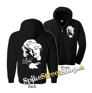 MARILYN MONROE - Portrait - čierna detská mikina na zips