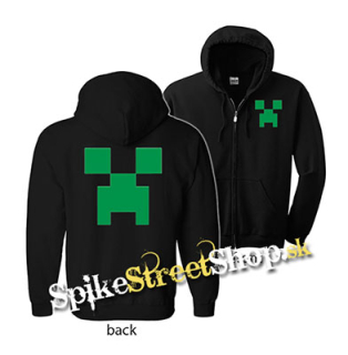 MINECRAFT - Creeper Green - čierna detská mikina na zips