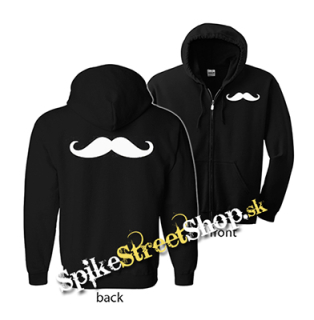 MUSTACHE - čierna detská mikina na zips