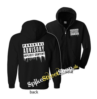 PARENTAL ADVISORY EXPLICIT CONTENT - čierna detská mikina na zips