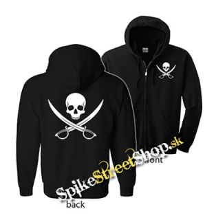 PIRATE SKULL - čierna detská mikina na zips