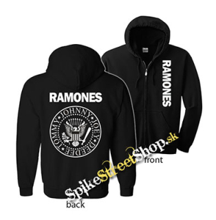 RAMONES - Logo - čierna detská mikina na zips