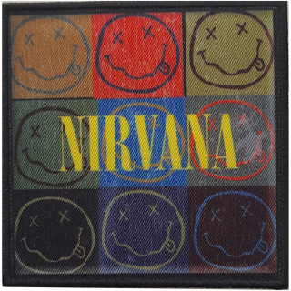 NIRVANA - Distressed Smiley Blocks - nažehľovacia nášivka