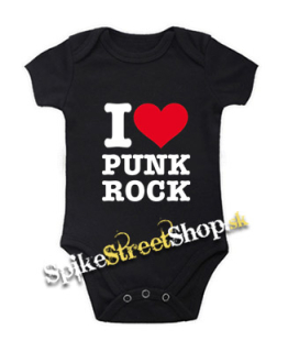 I LOVE PUNKROCK - čierne detské body