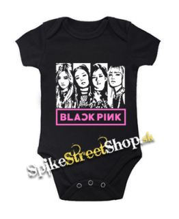 BLACKPINK - Logo & Band - čierne detské body