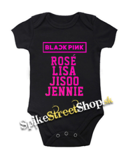 BLACKPINK - Logo And Names - čierne detské body