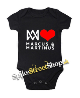 I LOVE MARCUS & MARTINUS - čierne detské body