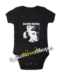 JUSTIN BIEBER - Logo & Portrait - čierne detské body