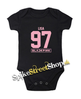 BLACKPINK - LISA 97 - Pink Number Years - čierne detské body