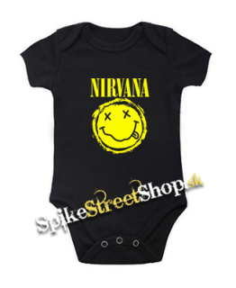 NIRVANA - Grunge Smile - čierne detské body