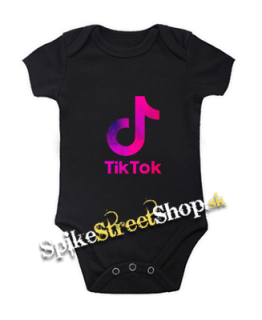 TIK TOK - Logo Rainbow - čierne detské body