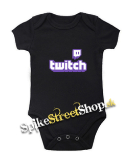 TWITCH - Purple Logo Sign - čierne detské body