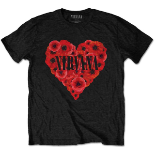 NIRVANA - Poppy Heart - čierne pánske tričko