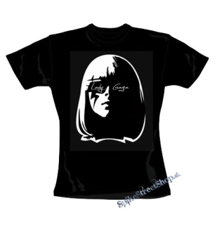 LADY GAGA - Portrait Motive 1 - čierne dámske tričko