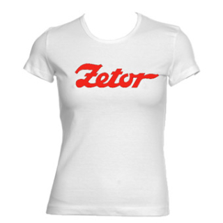ZETOR - Červené Logo - biele dámske tričko