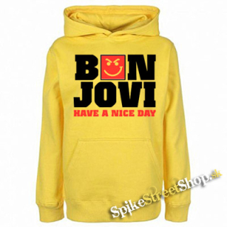 BON JOVI - Have A Nice Day - žltá pánska mikina