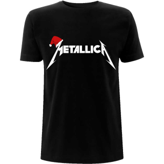 METALLICA - Santa Hat Logo - čierne pánske tričko