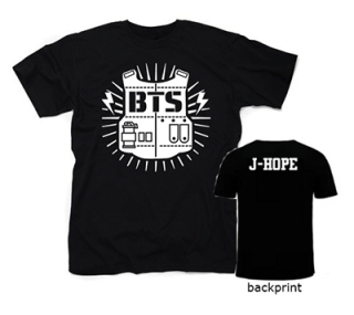 BTS - BANGTAN BOYS - Logo Design & J-HOPE - čierne detské tričko