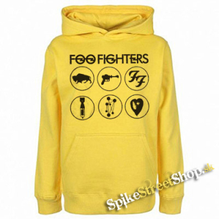 FOO FIGHTERS - Album Collection - žltá pánska mikina