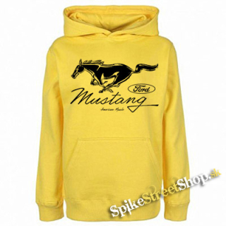 FORD MUSTANG - Horse Logo American Muscle - žltá pánska mikina