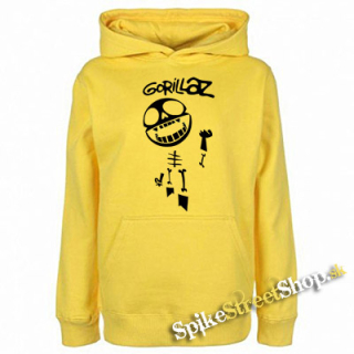 GORILLAZ - Logo And Bonesy - žltá pánska mikina